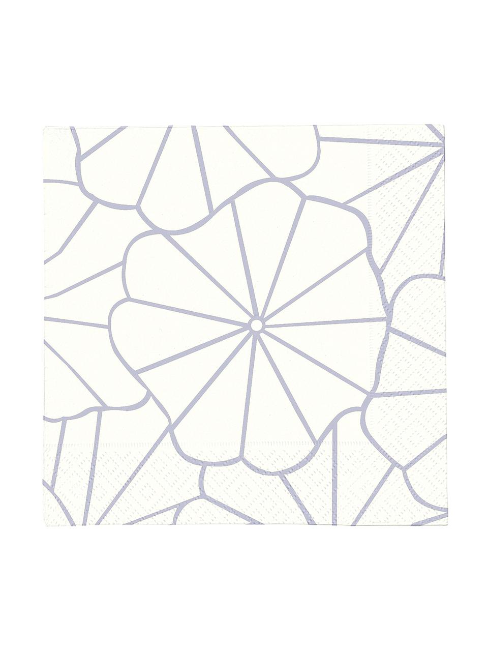 Servilletas de papel Code Dori, 20 uds., Papel, Blanco crudo, plateado, An 33 x L 33 cm