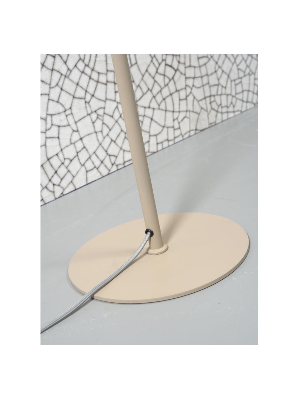 Lámpara de pie Marseille, Pantalla: metal recubierto, Cable: cubierto en tela, Beige claro, Al 141 cm