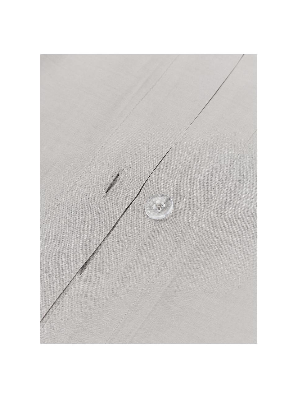 Federa in cotone percalle grigio con trapuntatura origami Bordy, Grigio, Larg. 200 x Lung. 200 cm