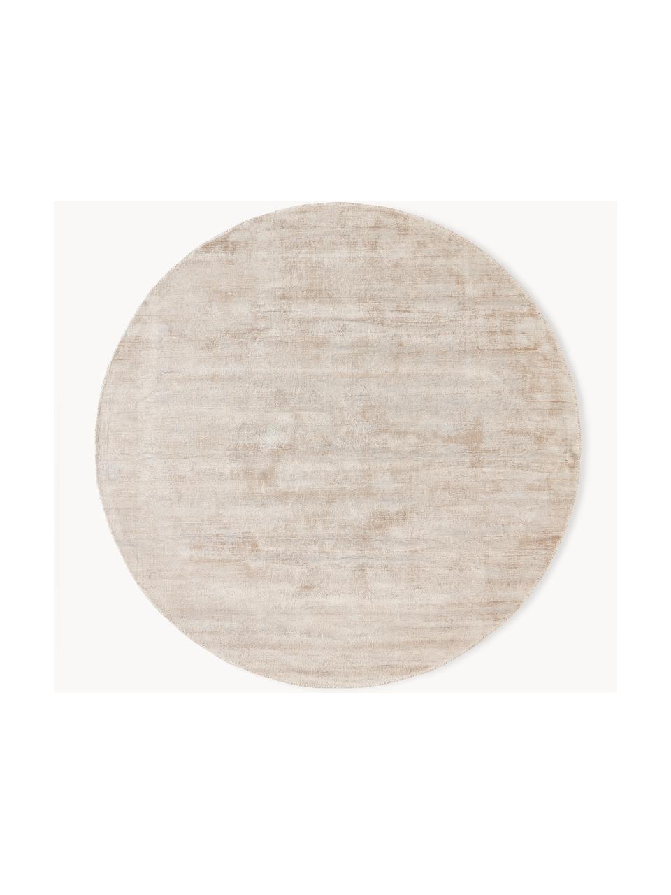 Tapis rond en viscose tissé main Jane, Beige clair, Ø 250 cm (taille XL)