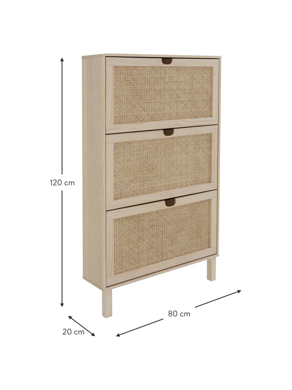 Zapatero Sholine, Estructura: tablero de fibras de dens, Madera frustrada, An 80 x Al 120 cm