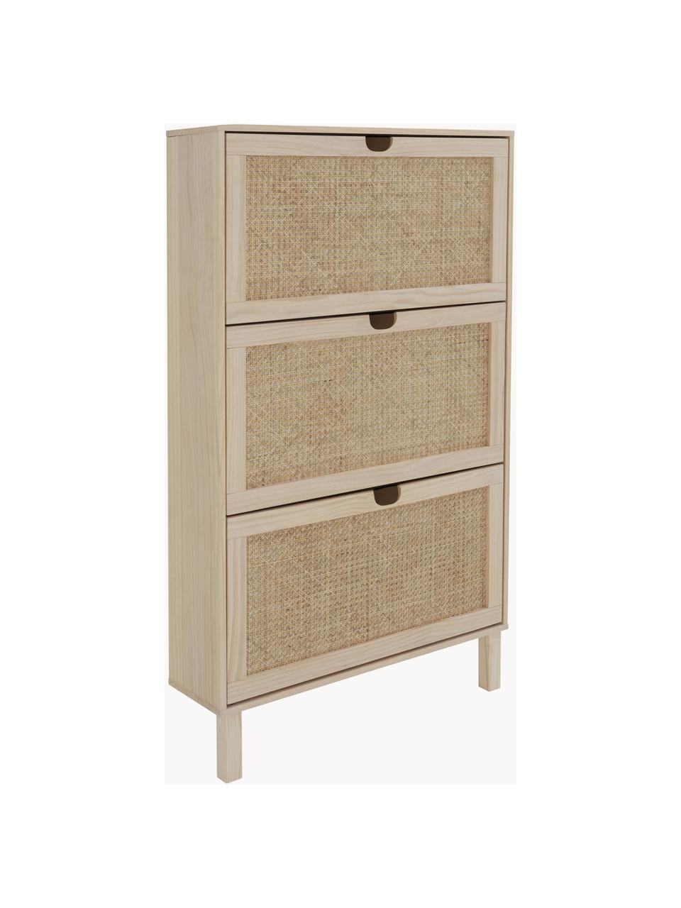 Schoenenkast Sholin met opvouwbare vakken, Frame: gelamineerd MDF, Hout, gefolieerd, B 80 x H 120 cm