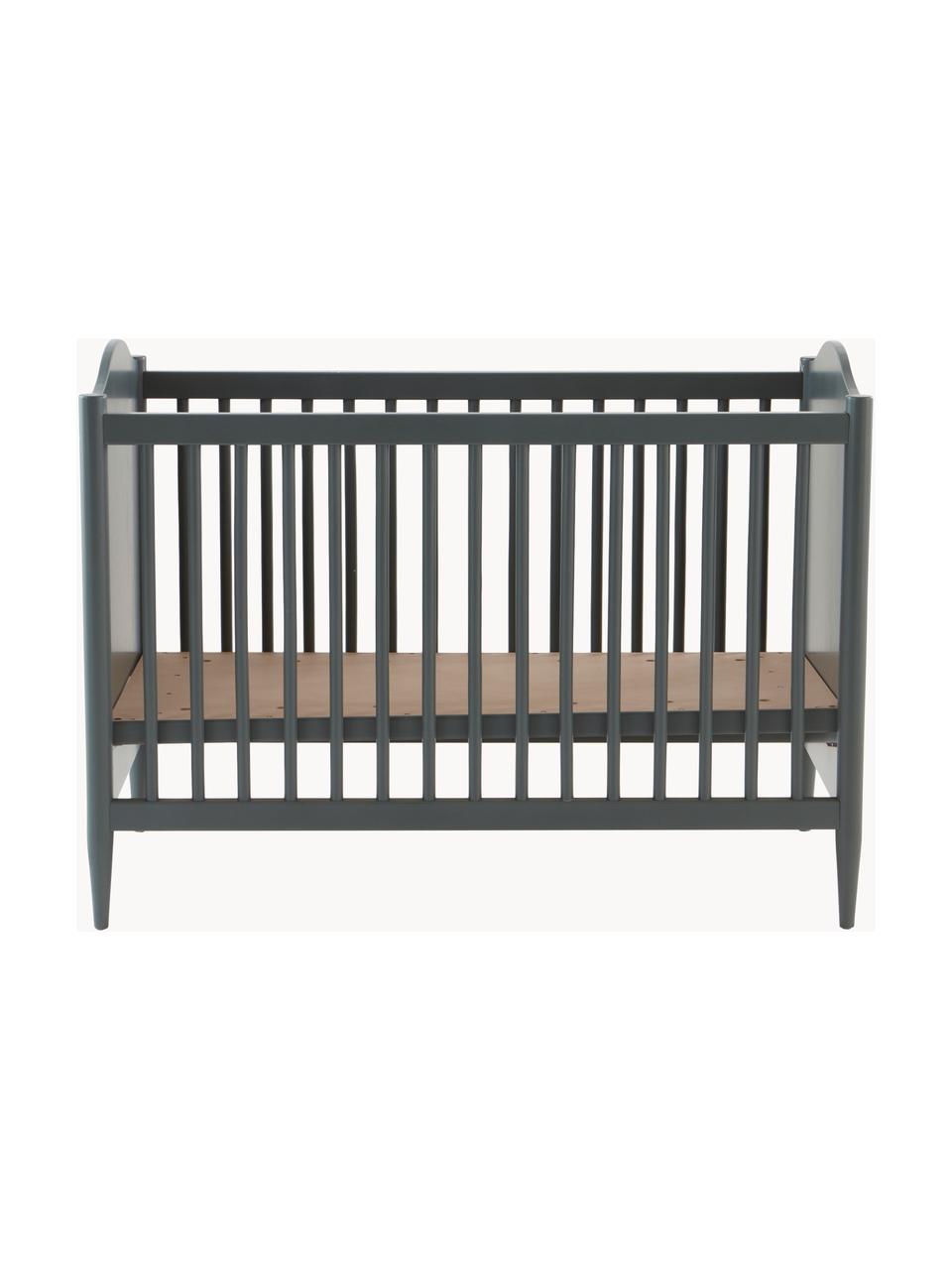 Babybed Cansado van massief hout, 60 x 120 cm, Berken- en dennenhout, saliegroen geverfd, B 60 x H 120 cm