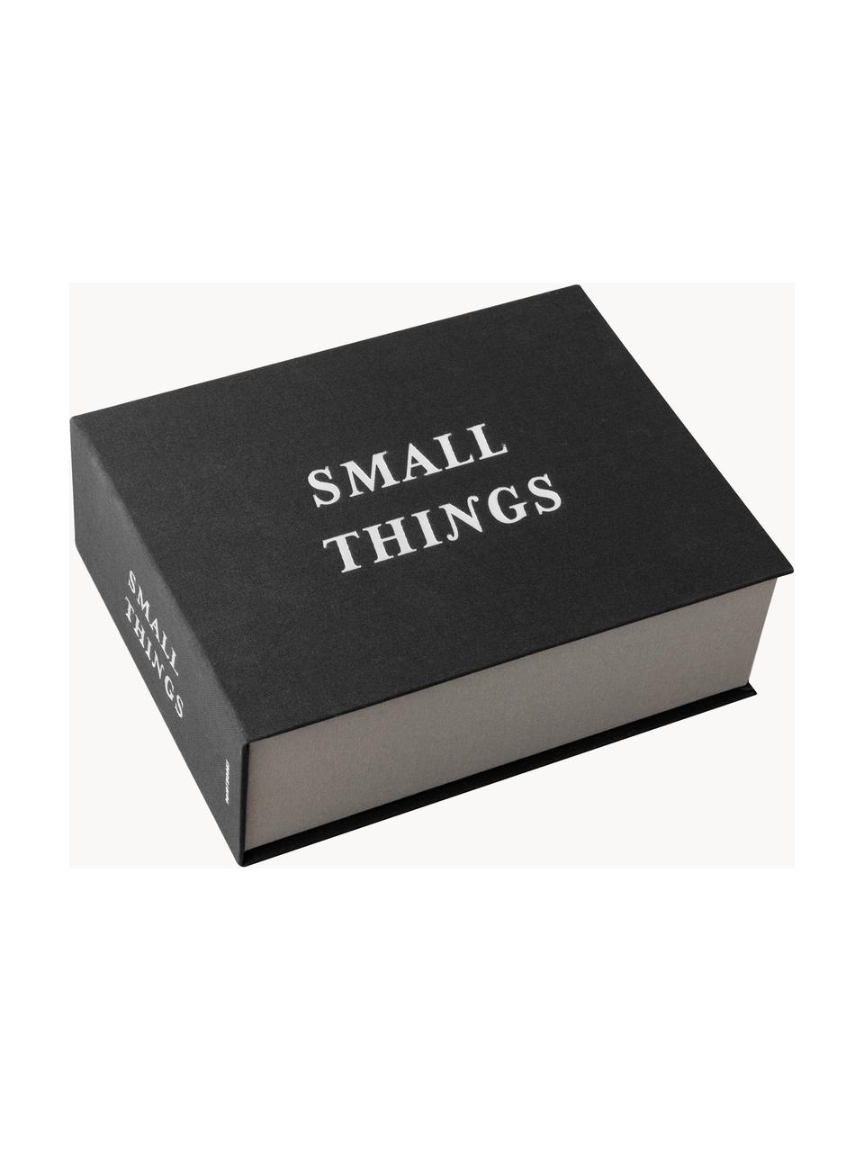 Aufbewahrungsbox Small Things, 80 % Graupappe, 18 % Polyester, 2 % Baumwolle, Schwarz, B 23 x T 18 cm