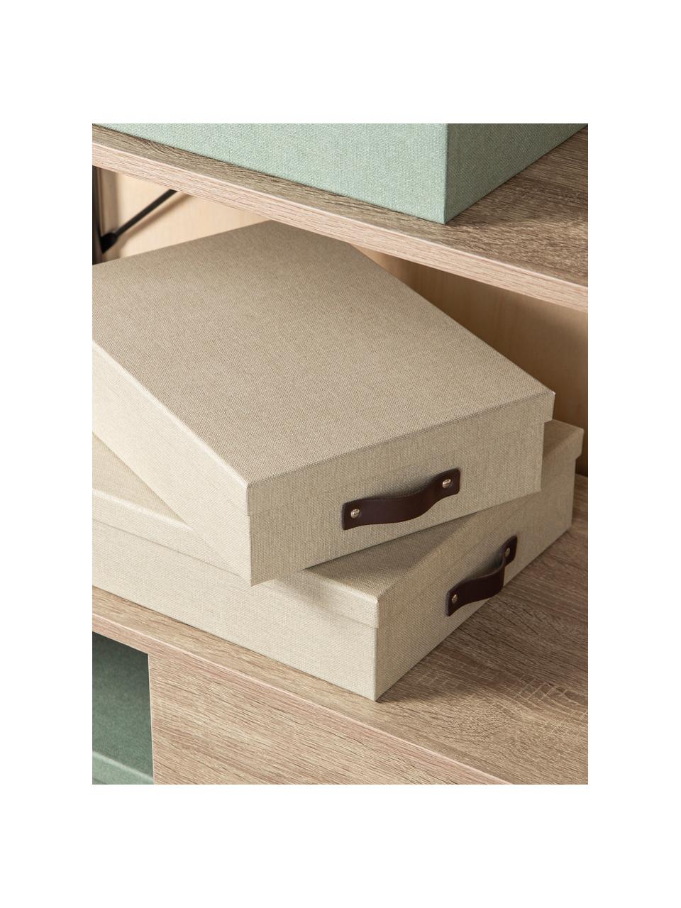 Cajas Rasmus, 2 uds., Caja: cartón rígido, Beige claro, Set de diferentes tamaños