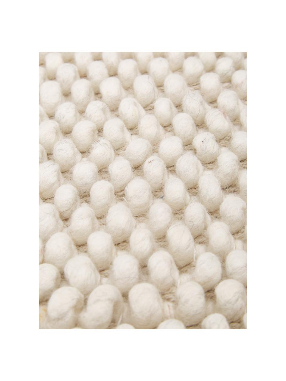 Tapis laine cousu main Lovisa, Blanc ivoire, larg. 80 x long. 150 cm (taille XS)