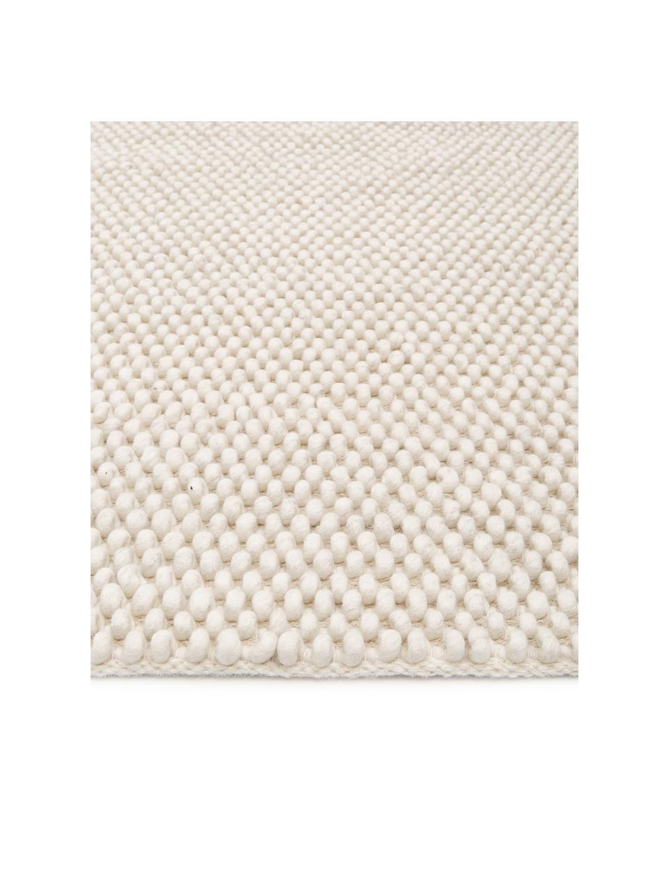 Tapis laine cousu main Lovisa, Blanc ivoire, larg. 80 x long. 150 cm (taille XS)