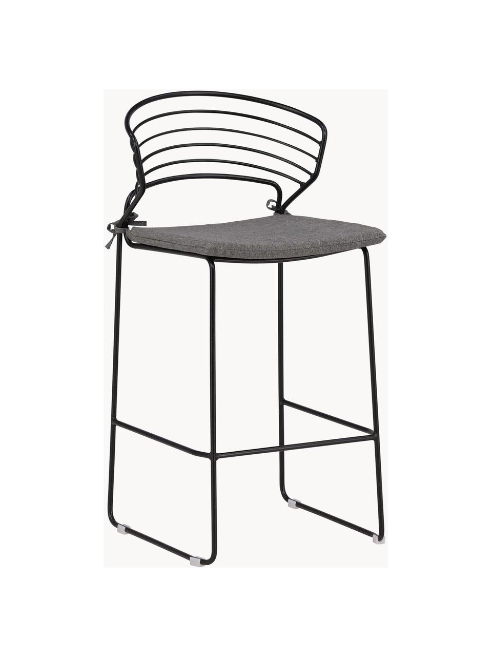 Kovová barová stolička Milano, Čierna, sivá, Š 47 x V 94 cm