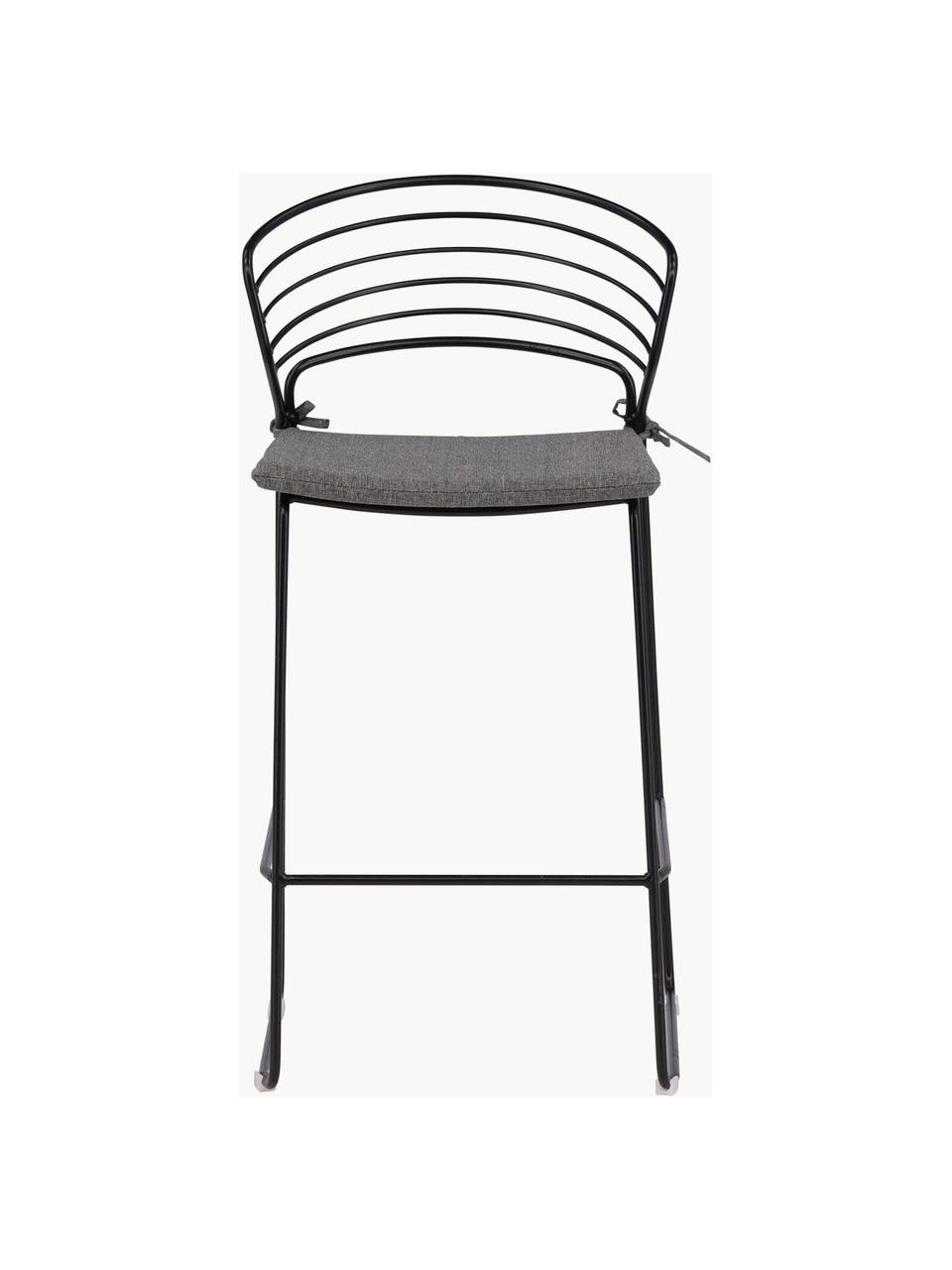 Sgabello da bar in metallo Milano, Nero, grigio, Larg. 47 x Alt. 94 cm