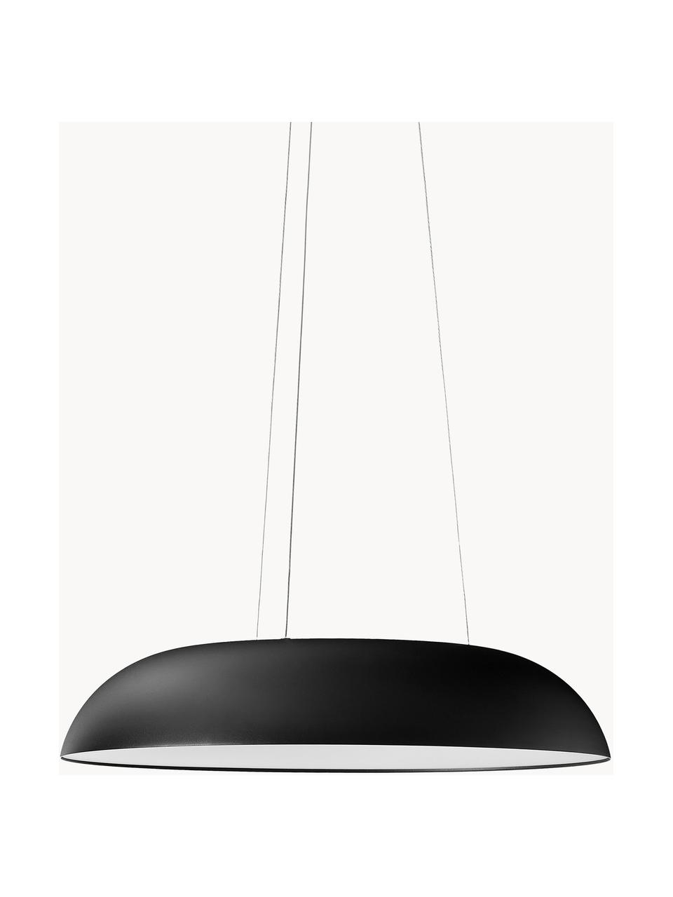 Lampada a sospensione grande a LED con luce regolabile Maggiolone, Paralume: alluminio laccato, Nero, Ø 60 x Alt. 12 cm