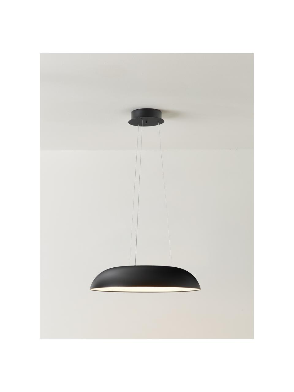 Lampada a sospensione grande a LED con luce regolabile Maggiolone, Paralume: alluminio laccato, Nero, Ø 60 x Alt. 12 cm