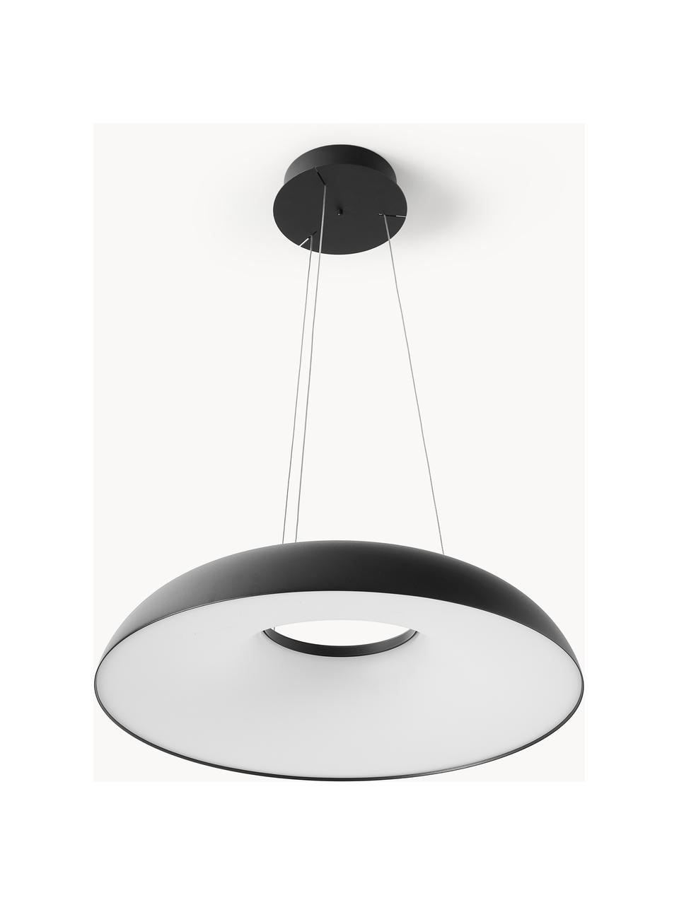 Lampada a sospensione grande a LED con luce regolabile Maggiolone, Paralume: alluminio laccato, Nero, Ø 60 x Alt. 12 cm