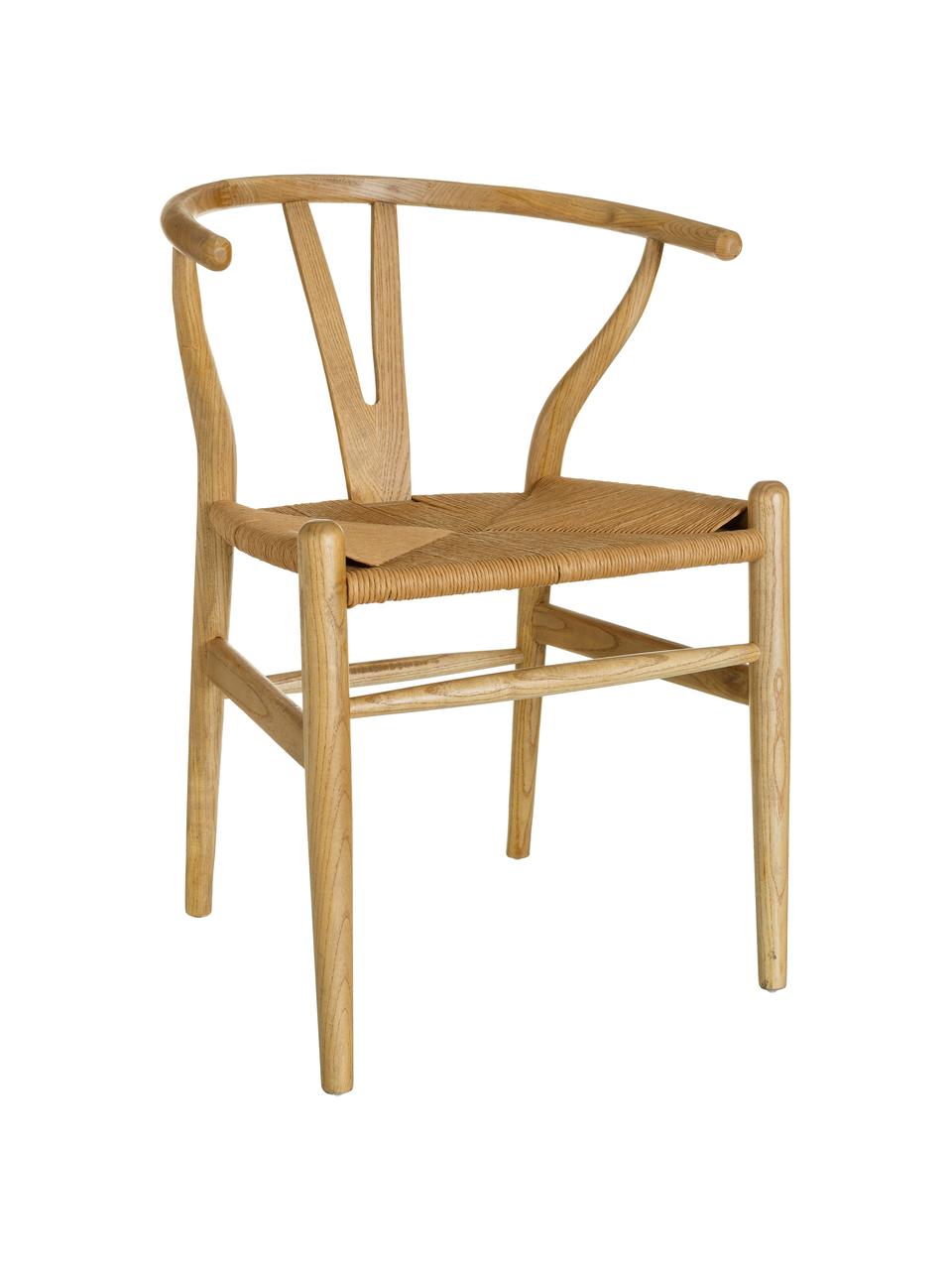 Sedia in legno Noa, Seduta: rattan, Beige, Larg. 48 x Prof. 56 cm