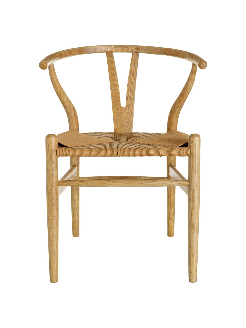 Sedia in legno Noa, Seduta: rattan, Beige, Larg. 48 x Prof. 56 cm