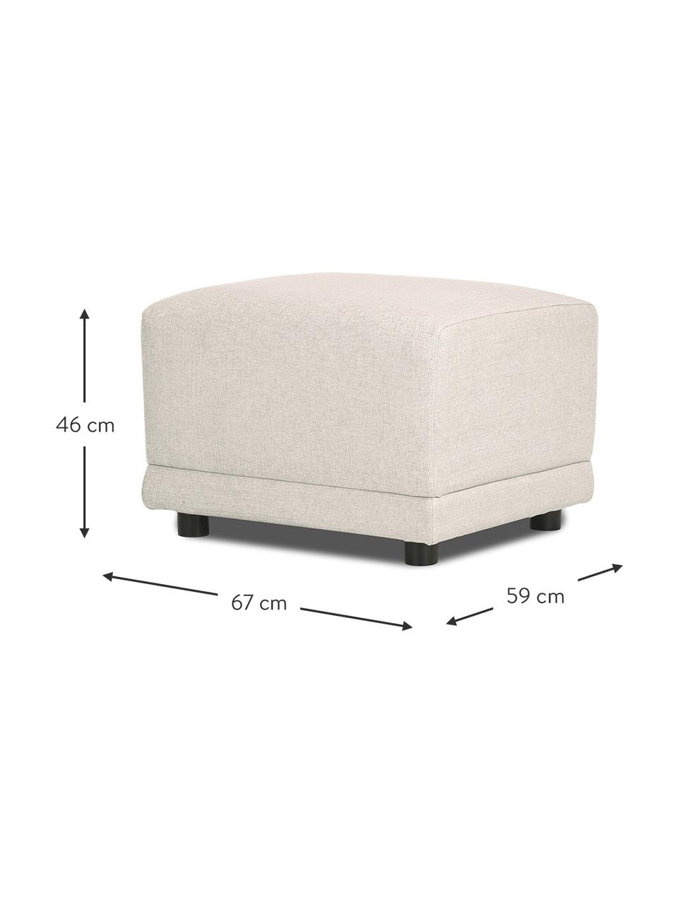 Sofa-Hocker Ari in Beige, Bezug: 100% Polyester Der hochwe, Gestell: Massivholz, Sperrholz, Füße: Kunststoff, Webstoff Beige, B 67 x T 59 cm