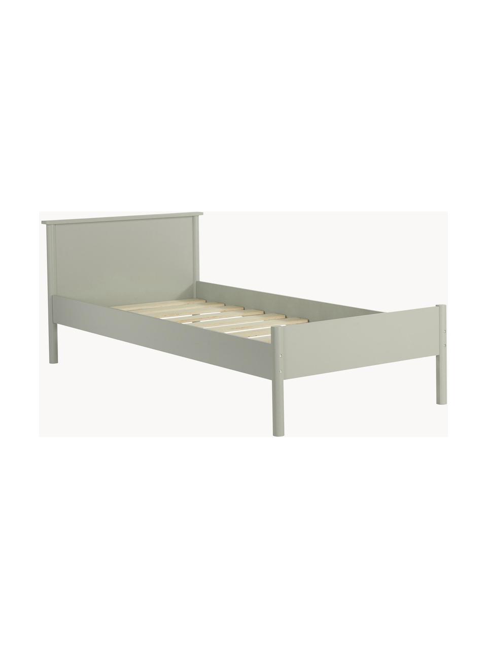 Cama infantil de madera Girona, 90 x 200 cm, Tablero de fibras de densidad media (MDF), madera y madera contrachapada, Verde salvia, An 90 x L 200 cm