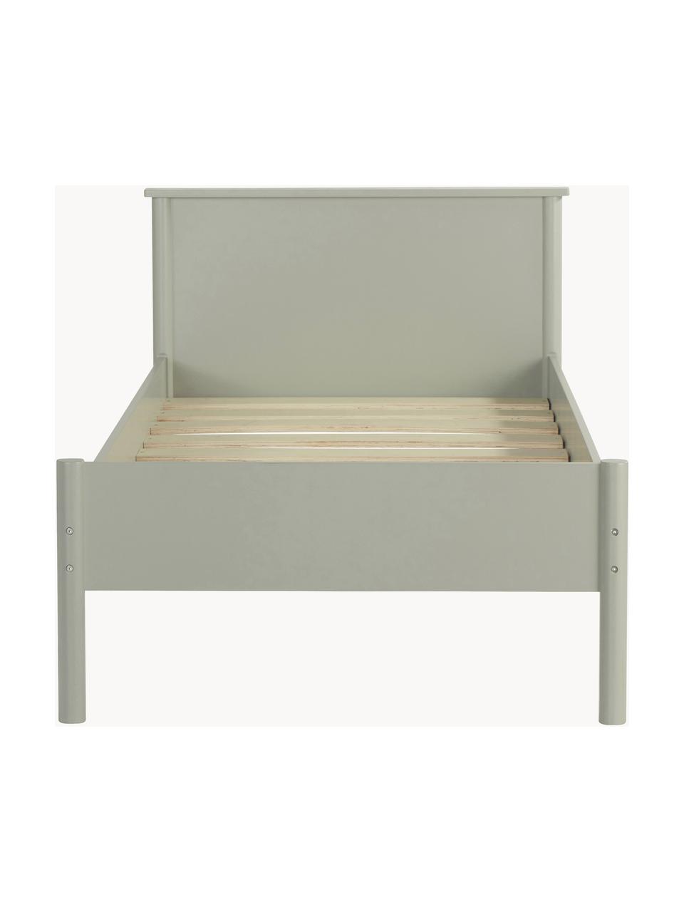 Cama infantil de madera Girona, 90 x 200 cm, Tablero de fibras de densidad media (MDF), madera y madera contrachapada, Verde salvia, An 90 x L 200 cm