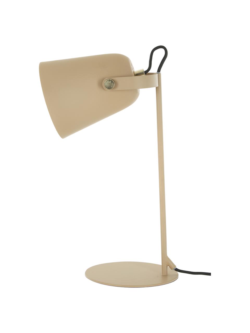 Kleine bureaulamp Steady, Lampenkap: gecoat metaal, Lampvoet: gecoat metaal, Zandkleurig, B 13 x H 36 cm