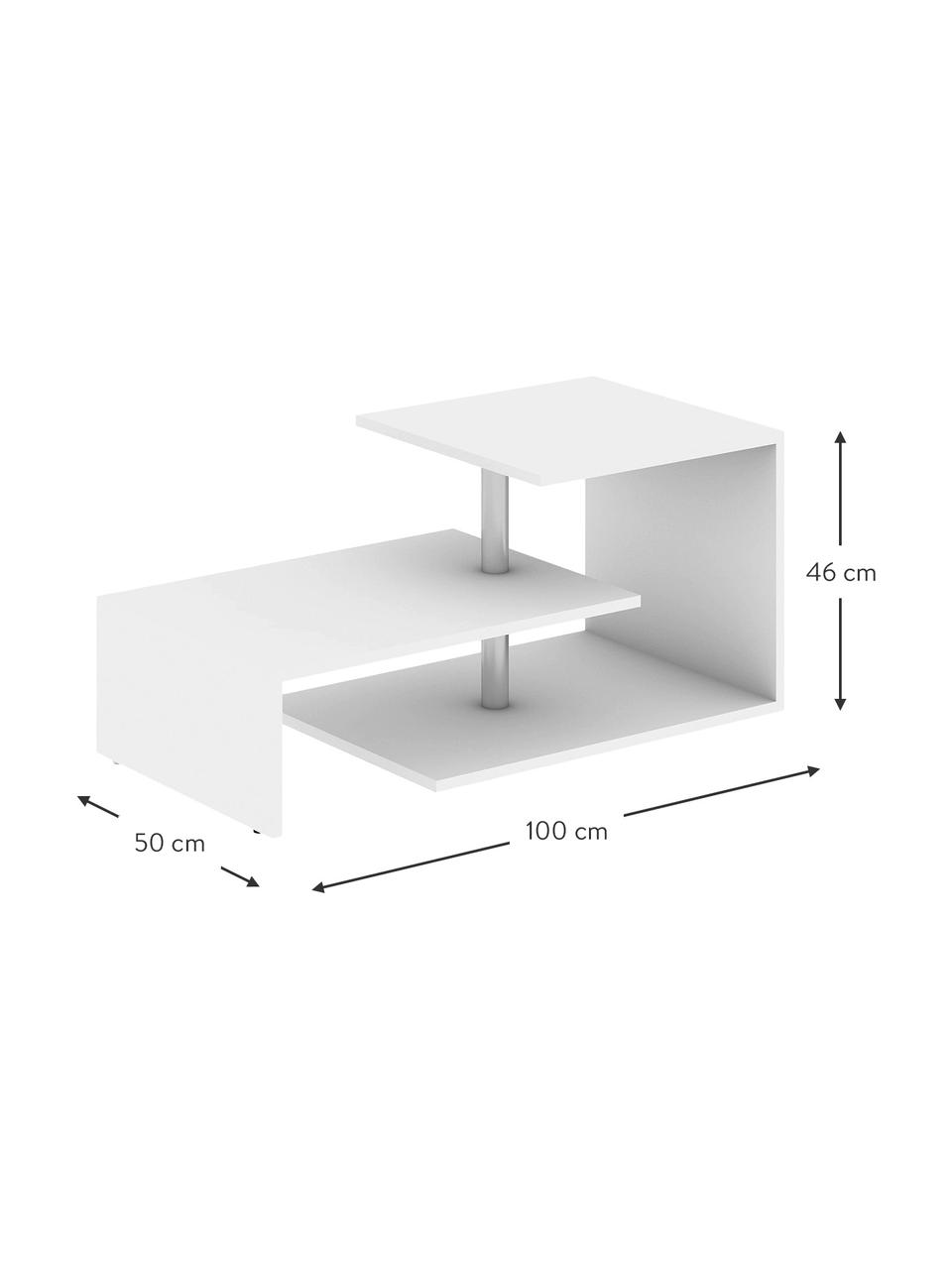Mesa de centro Dilek , Estructura: aglomerado revestido de m, Blanco, An 100 x Al 46 cm