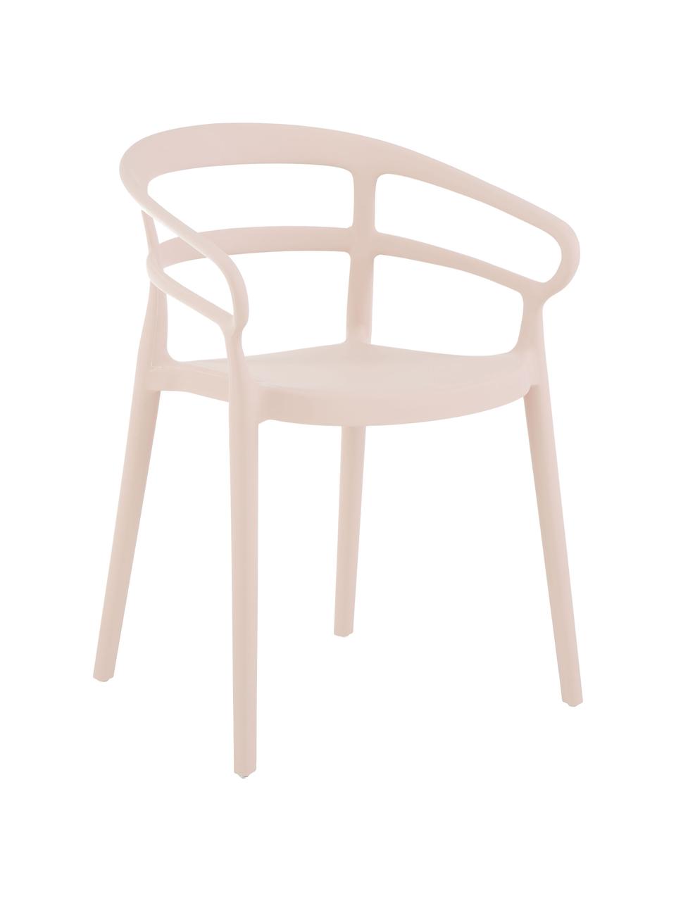 Židle z umělé hmoty s područkami Rodi, 2 ks, Růžová