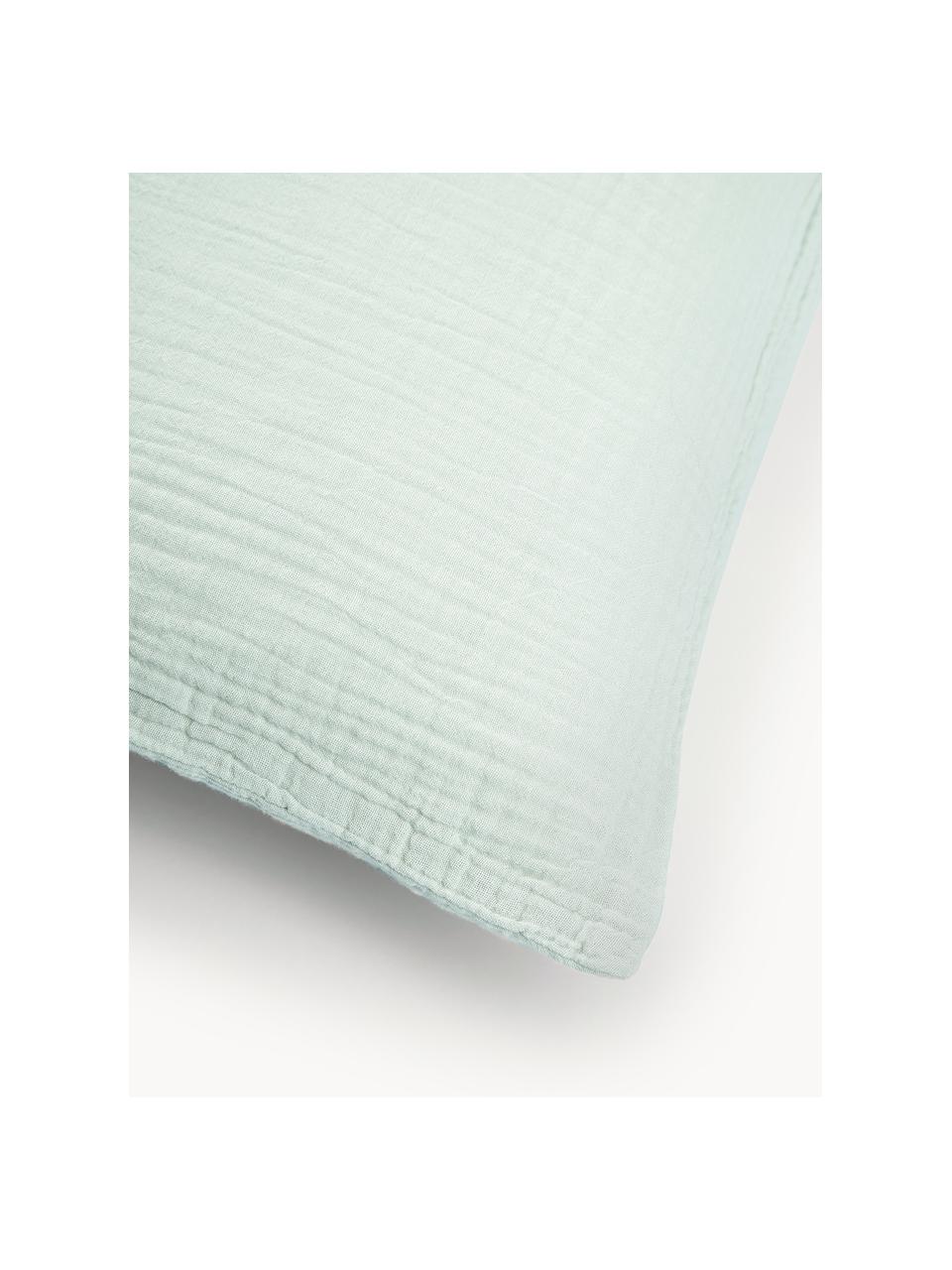 Funda de almohada de muselina Odile, Verde salvia, An 45 x L 110 cm