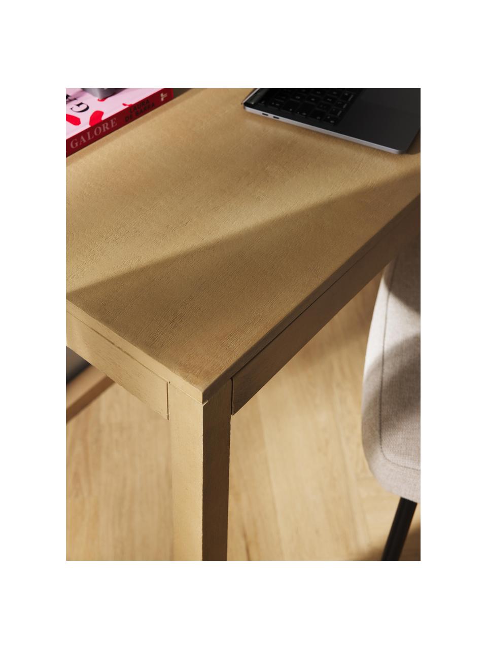 Biurko z litego drewna mangowego Fenja, Lite drewno mangowe, Drewno mangowe, S 110 x G 60 cm