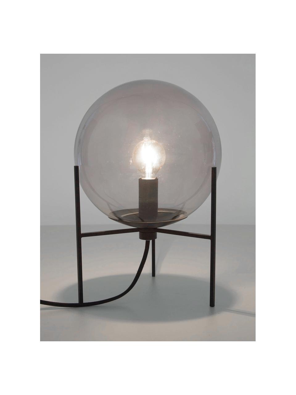 Lampa stołowa ze szkła Alton, Czarny, szary, transparentny, Ø 20 x W 29 cm