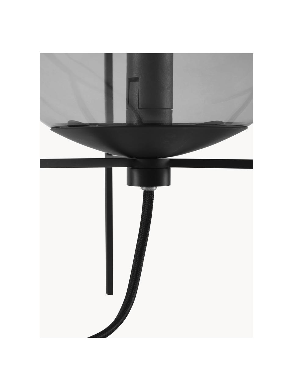 Lampada da tavolo piccola in vetro Alton, Paralume: vetro, Struttura: metallo verniciato, Nero, grigio, Ø 20 x Alt. 29 cm