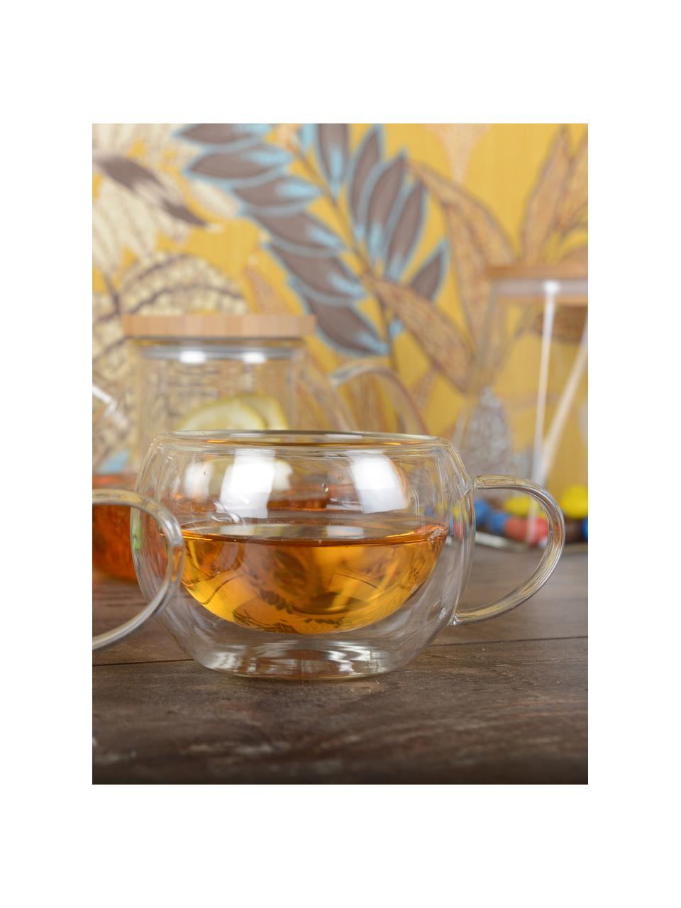 Tasse à thé double paroi Trevor, 2 pièces, Verre, Transparent, Ø 10 x haut. 8 cm, 250 ml