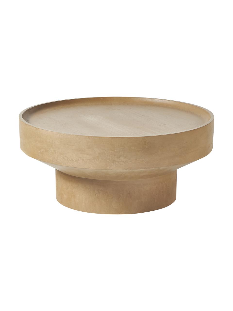 Mesa de centro redonda de madera de mango Benno, Madera de mango maciza pintada, Madera de mango barnizado claro, Ø 80 cm