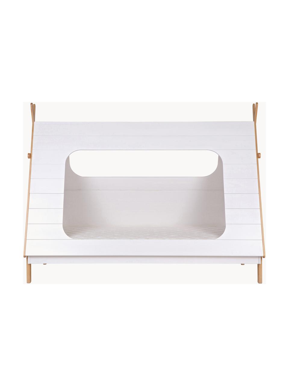 Łóżko z drewna sosnowego dla dzieci Tipi, 90 x 200 cm, Drewno sosnowe, Drewno sosnowe lakierowane na biało, S 90 x D 200 cm
