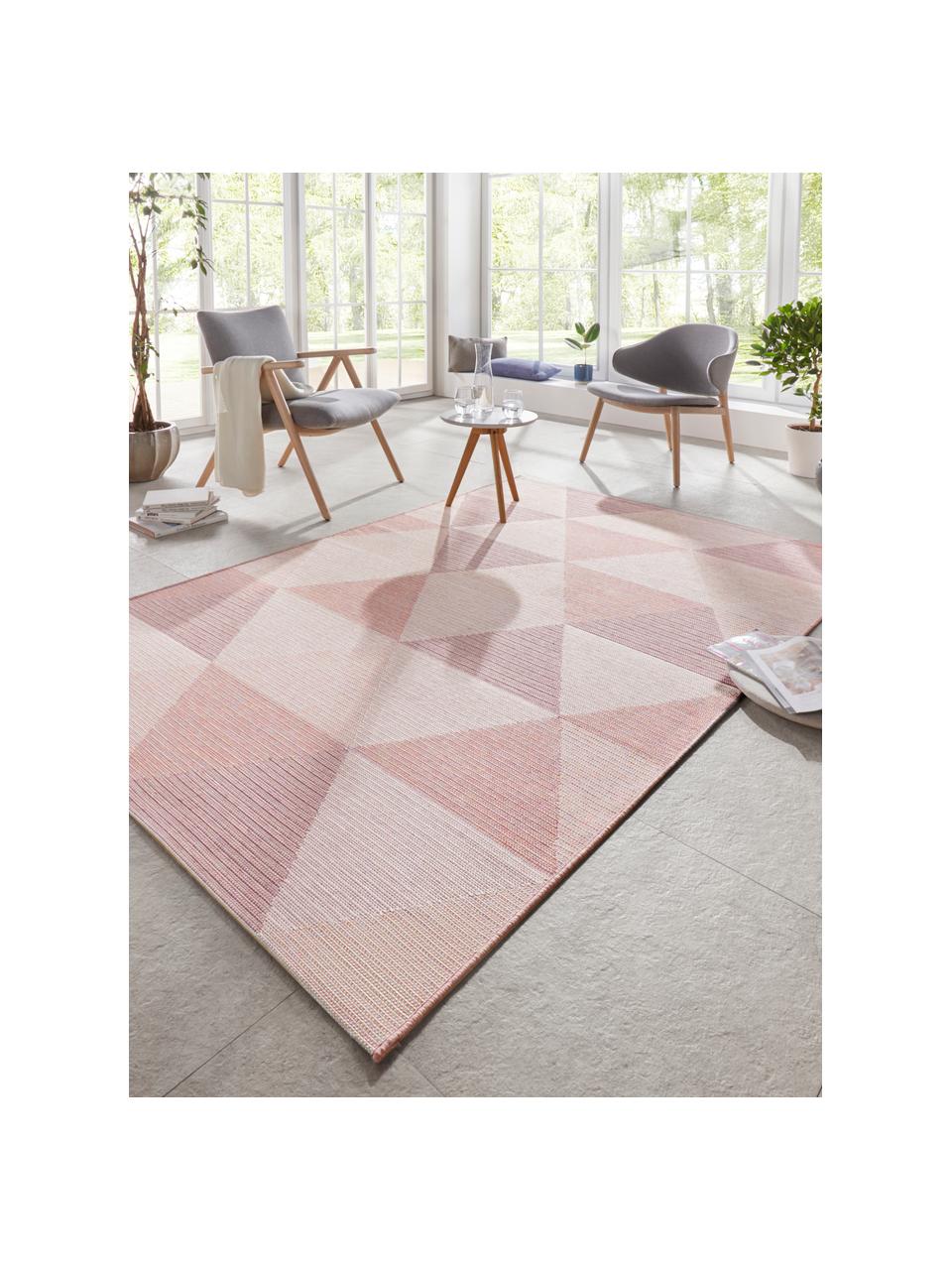 Tappeto da interno-esterno Sevres, 100% polipropilene, Tonalità rosa, tonalità beige, Larg. 200 x Lung. 290 cm (taglia L)