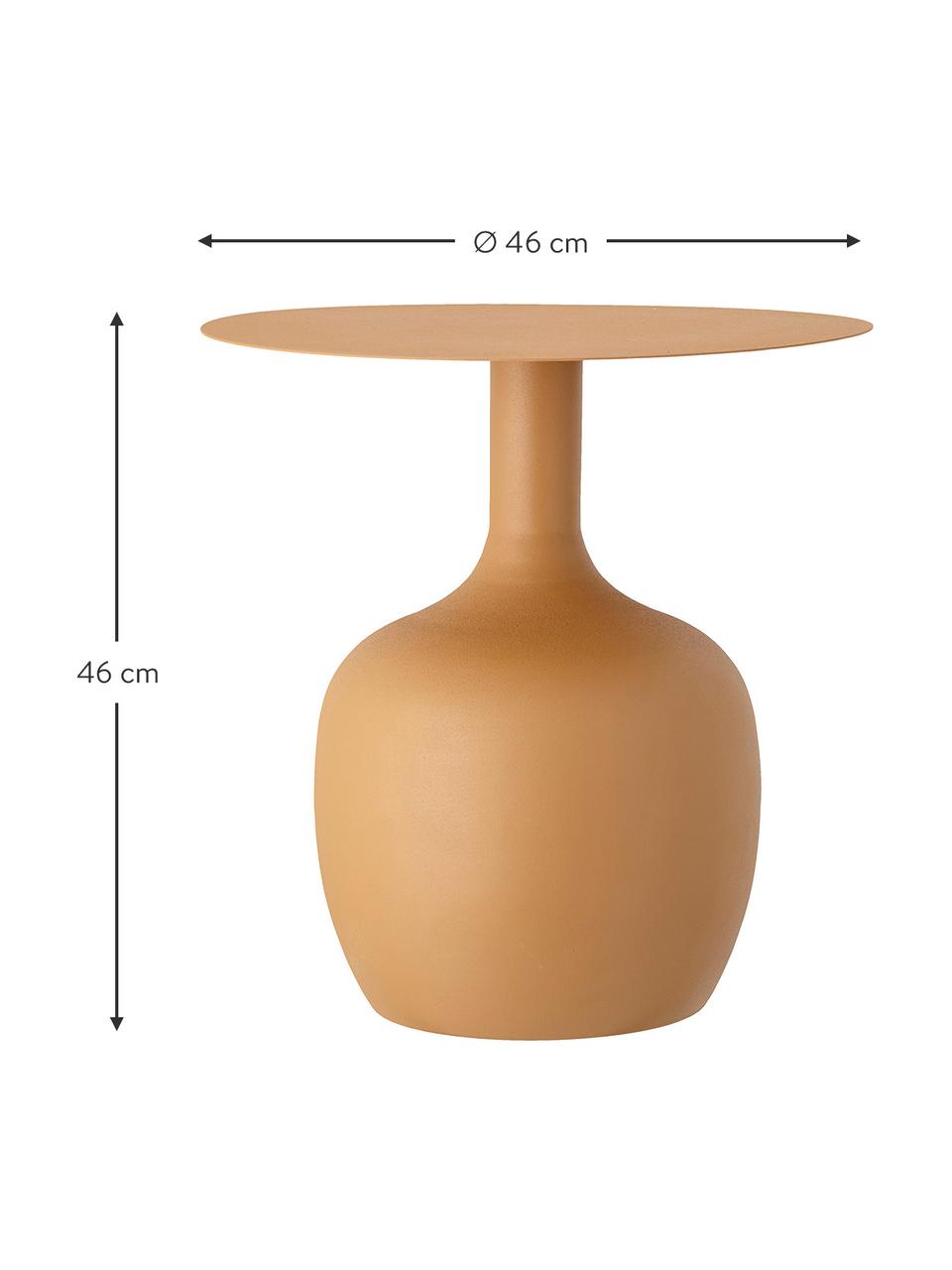 Table d'appoint métal orange Ayah, Métal, enduit, Jaune moutarde, Ø 46 x haut. 46 cm