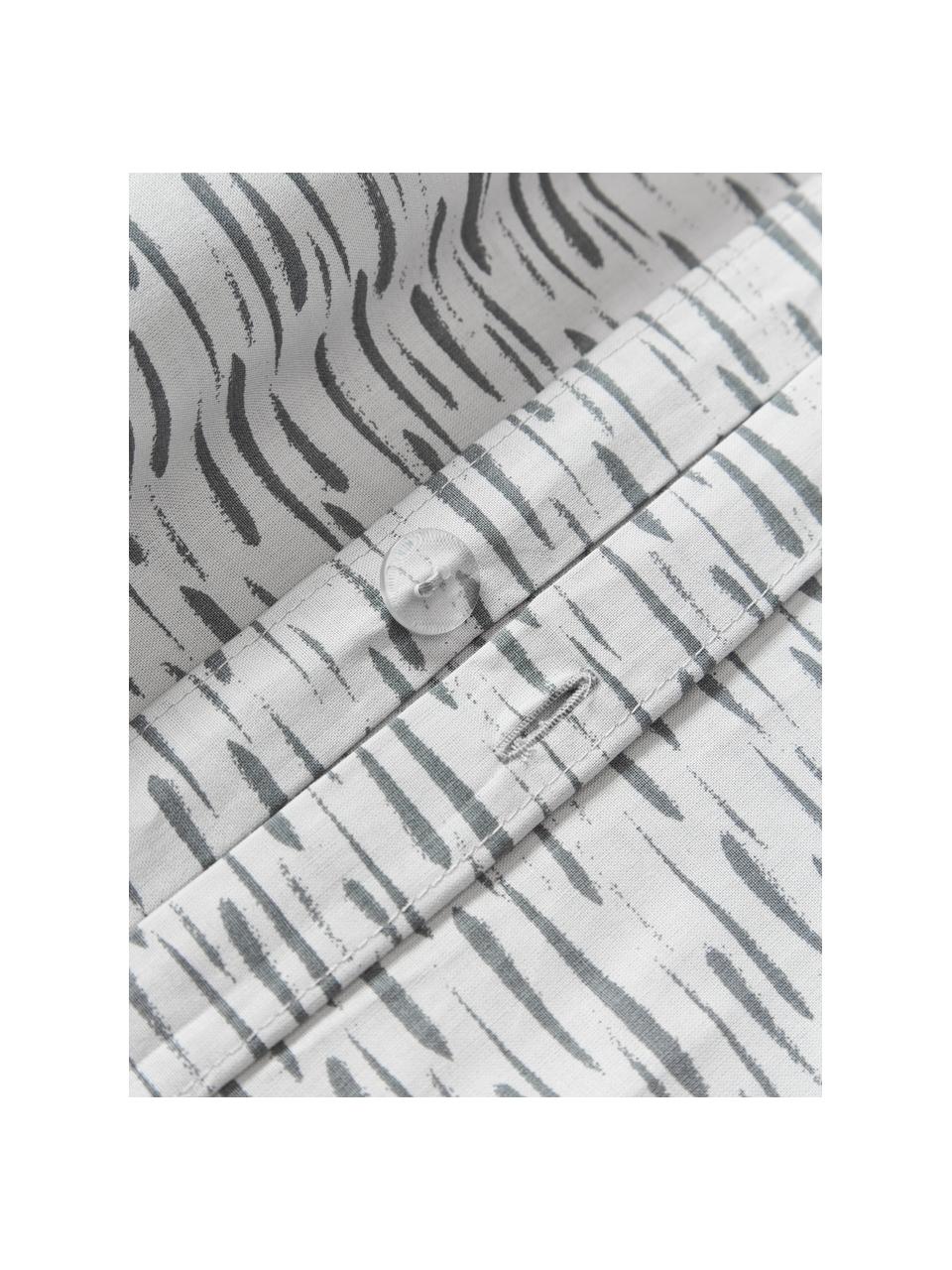 Dekbedovertrek Vilho met patroon van katoen, Weeftechniek: renforcé Draaddichtheid 1, Lichtgrijs, B 200 x L 200 cm