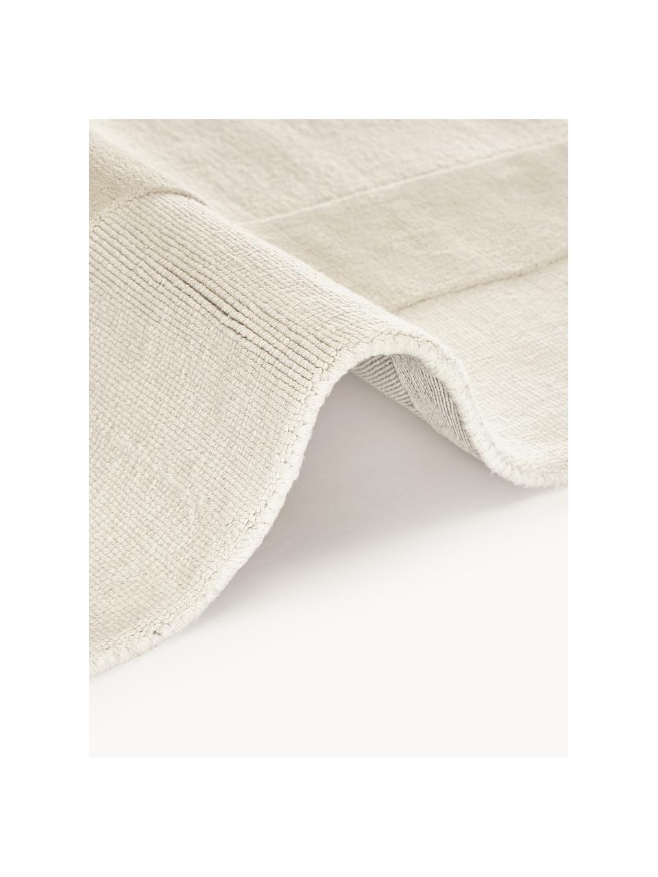 Tapis en coton tissé main avec structure haute et basse Dania, 100 % coton, certifié GRS, Blanc crème, larg. 200 x long. 300 cm (taille L)