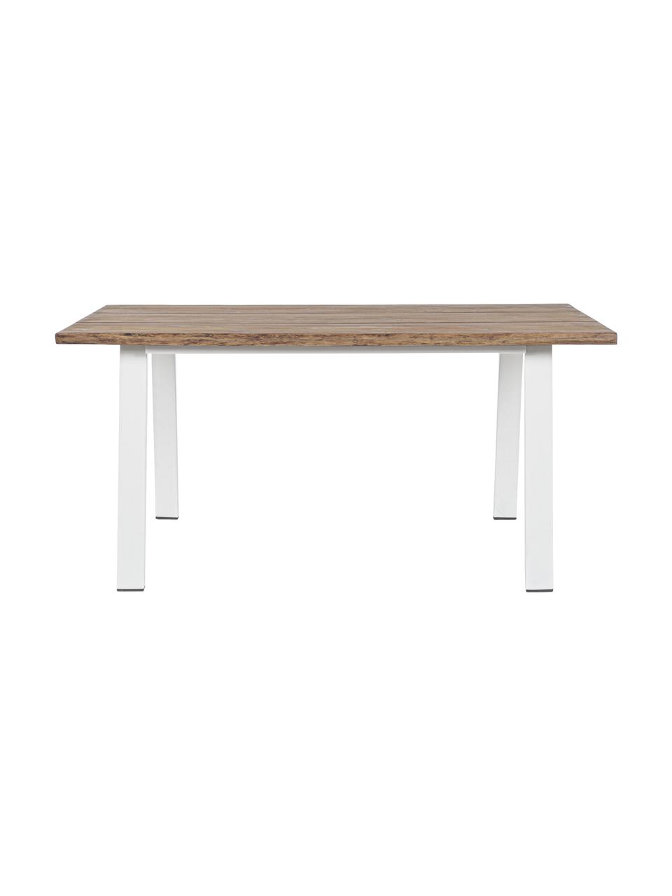 Mesa de comedor para exteior Oslo, Tablero: madera de acacia con cert, Patas: metal recubierto, Madera de acacia, blanco, An 160 x F 90 cm