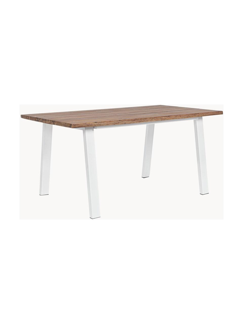 Mesa de comedor para exteior Oslo, Tablero: madera de acacia con cert, Patas: metal recubierto, Madera de acacia, blanco, An 160 x F 90 cm