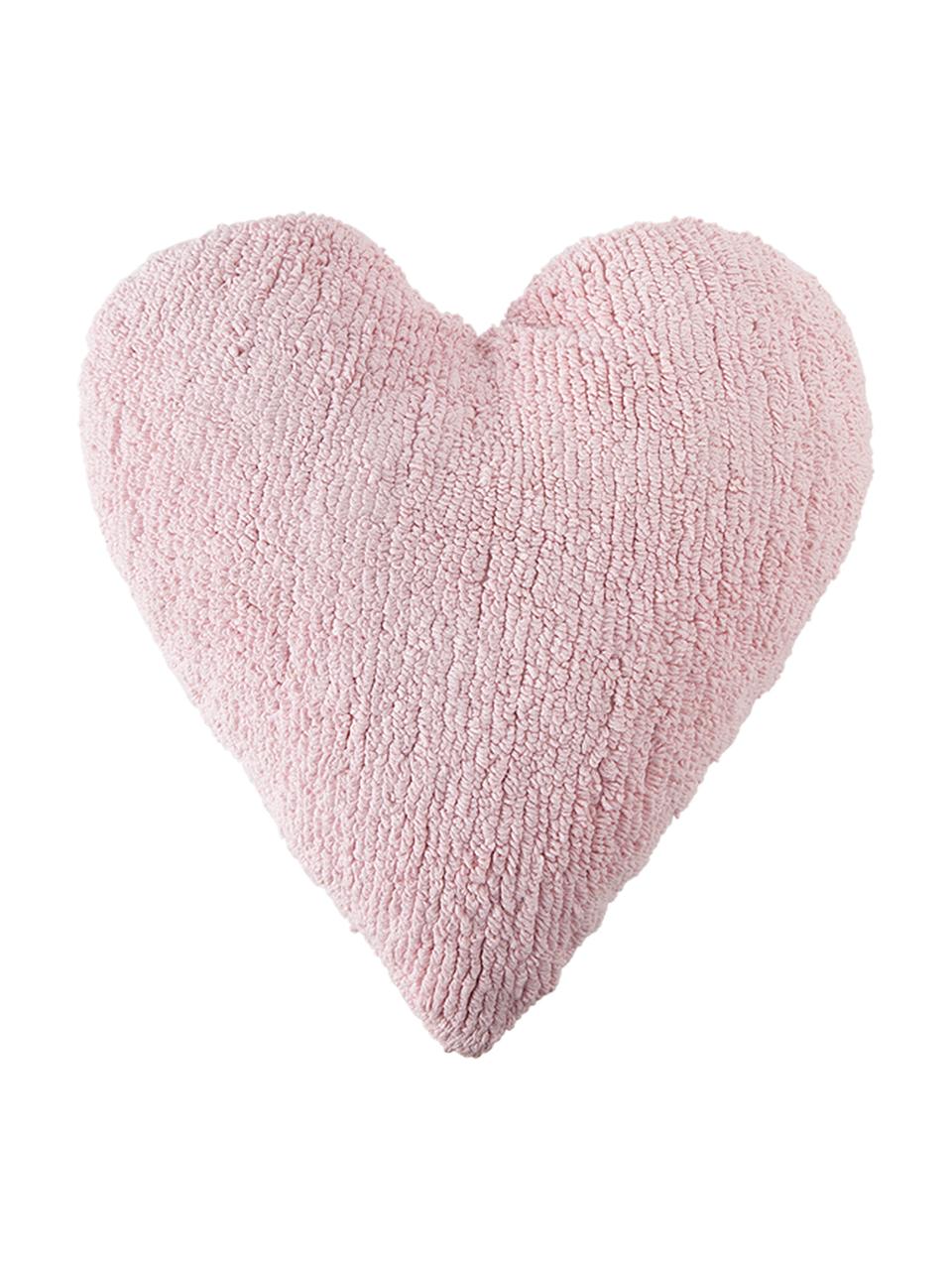 Cuscino a cuore imbottito Corazón, Rivestimento: 97% cotone, 3% cotone ric, Rosa chiaro, Larg. 47 x Lung. 50 cm