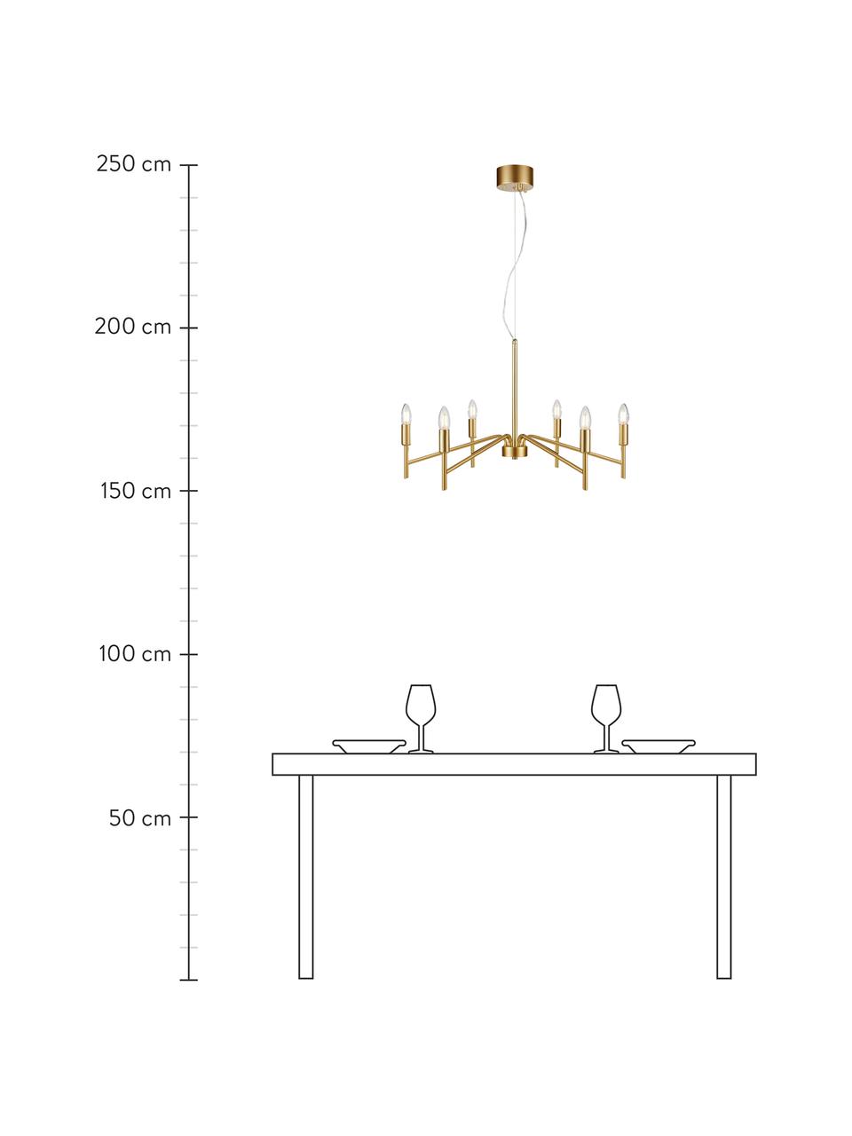 Grand lustre doré Monarch, Couleur dorée, Ø 70 x haut. 43 cm