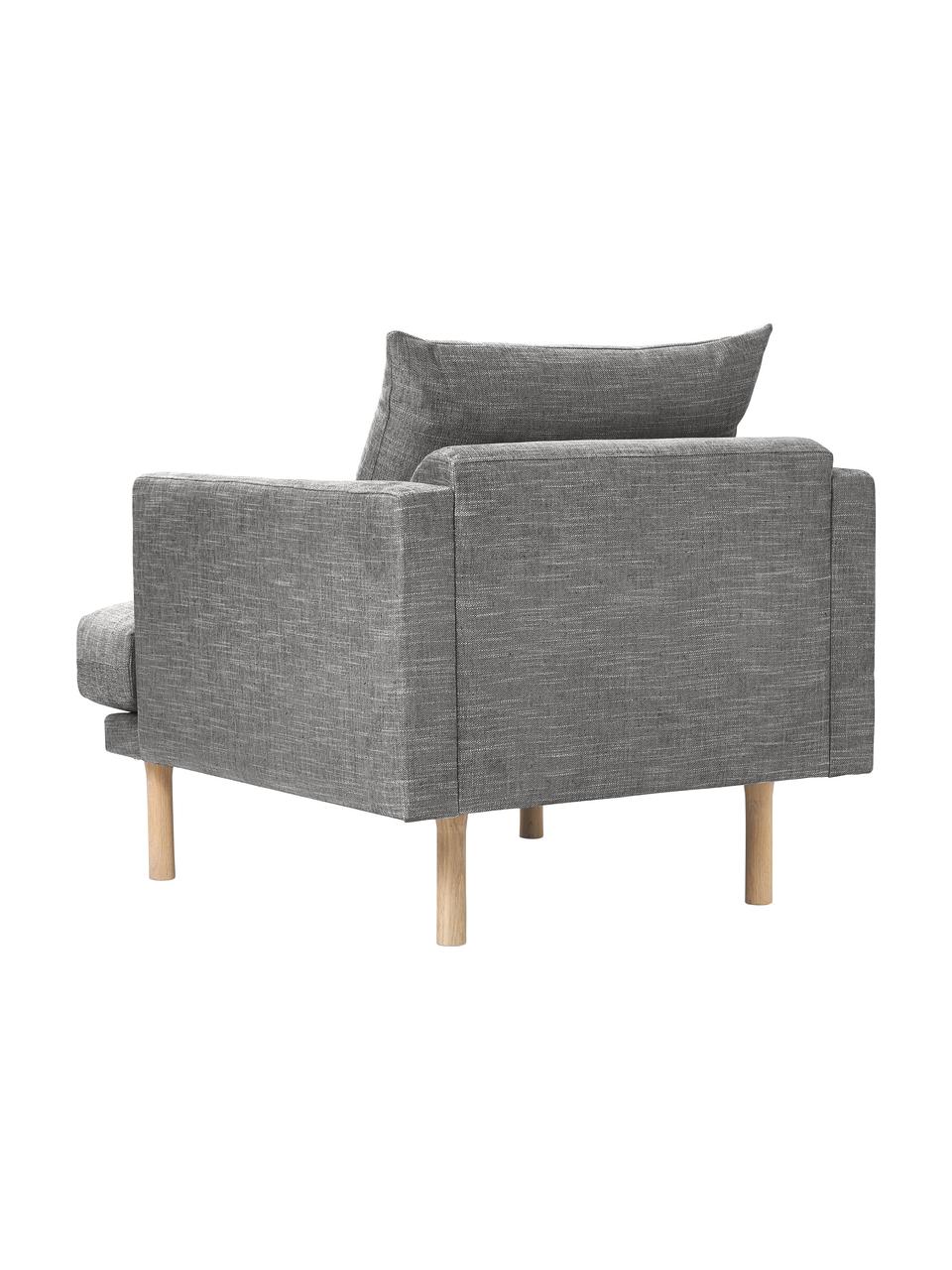 Sofa fauteuil Adrian in donkergrijs, Bekleding: 47% viscose, 23% katoen, , Frame: multiplex, Poten: eikenhout, geolied, Geweven stof donkergrijs, B 90 x H 79 cm