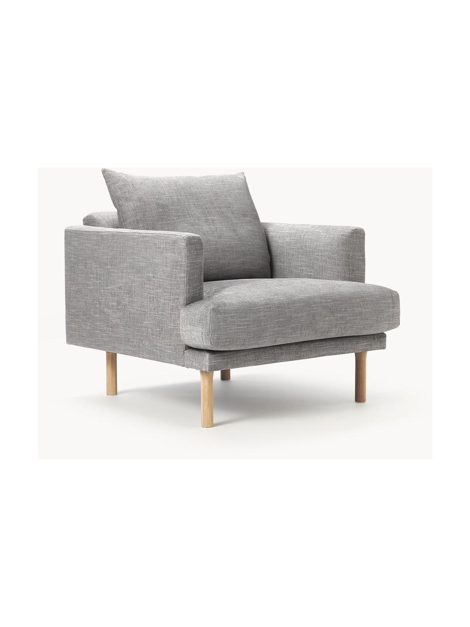 Fauteuil lounge Adrian, Tissu gris, larg. 90 x prof. 95 cm