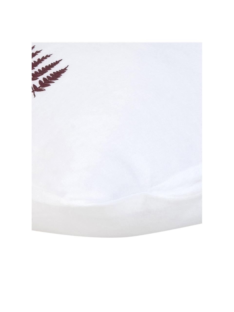 Flanelová obliečka na vankúš so zimným listovým vzorom Fraser, 2 ks, Biela, Š 40 x D 80 cm