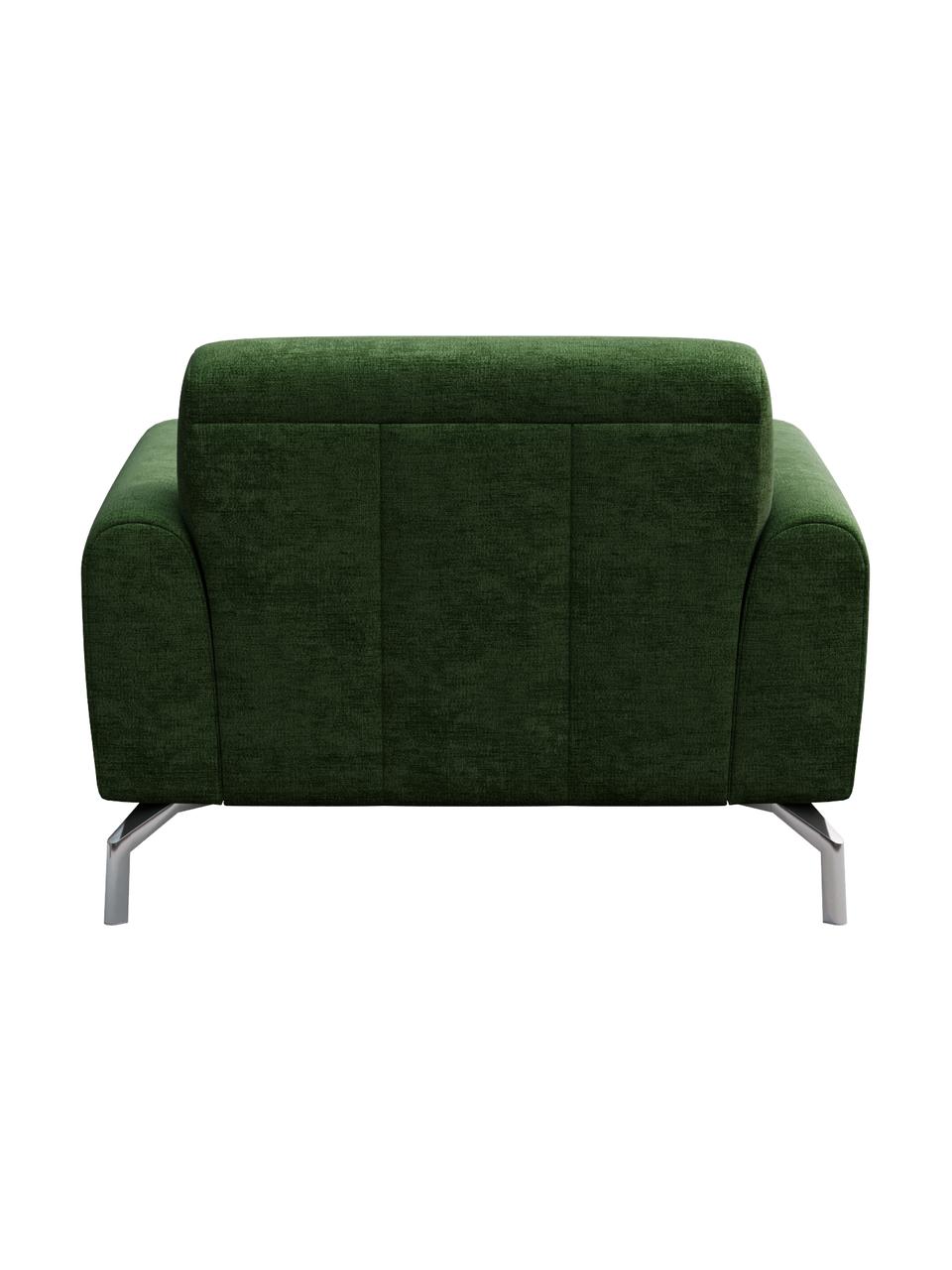 Poltrona con sistema zero-spot Puzo, Rivestimento: 100% poliestere, Sottostruttura: compensato, legno di fagg, Piedini: metallo, Verde bosco, Larg. 95 x Prof. 84 cm