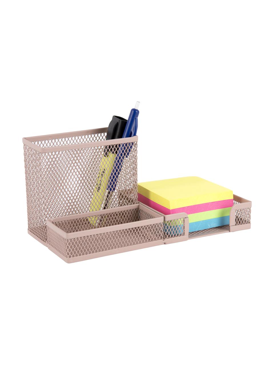 Bureau organizer Essentials in roze, Gecoat metaal, Roze, B 22 x D 10 cm
