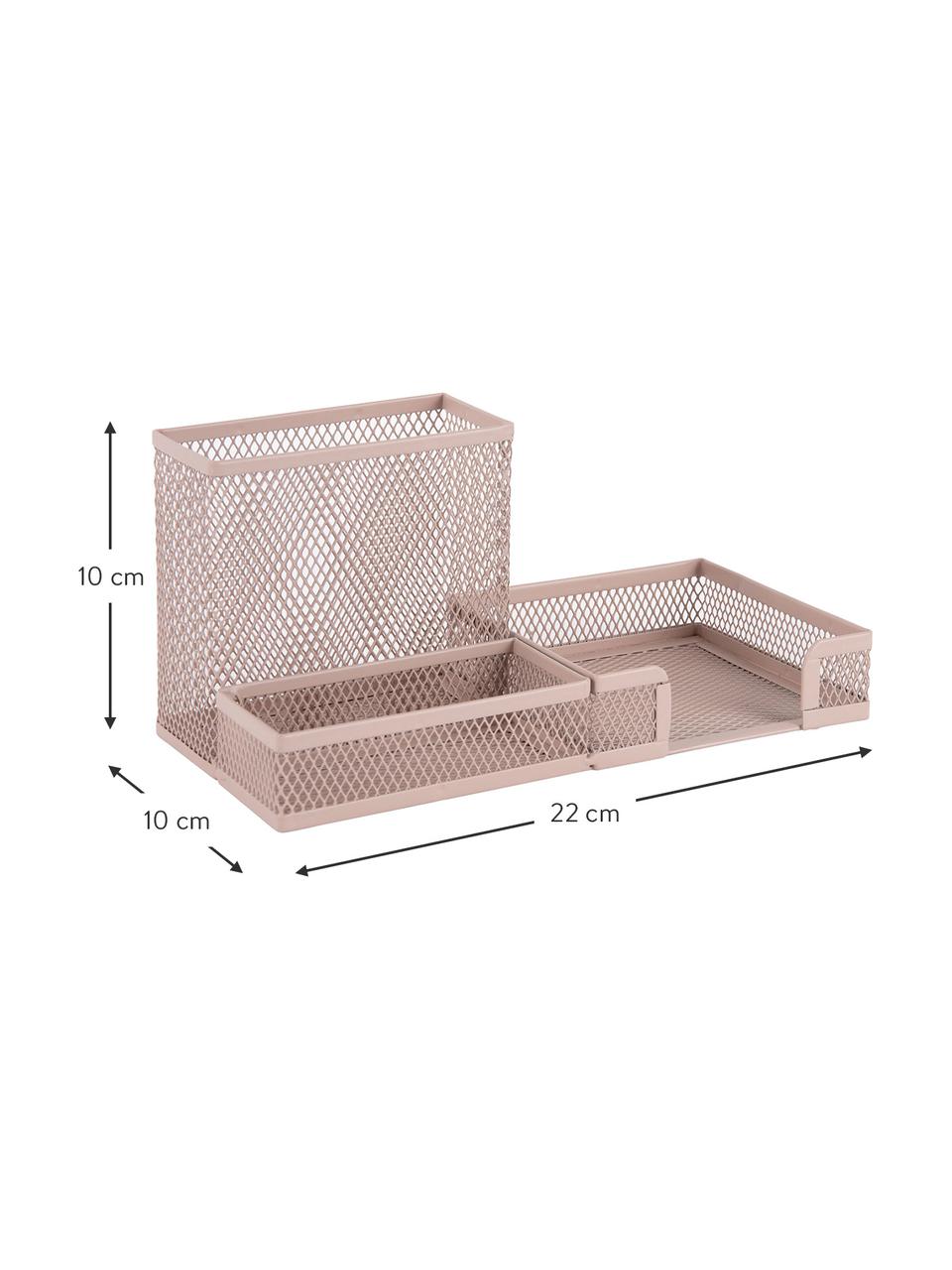 Büro-Organizer Essentials in Rosa, Metall, beschichtet, Rosa, B 22 x T 10 cm