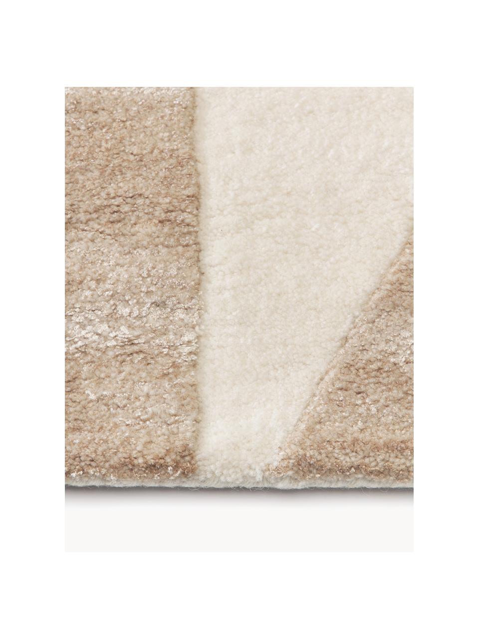 Tappeto in lana fatto a mano con motivo a rilievo Corin, Retro: 100% cotone Nel caso dei , Tonalità marroni, Larg. 160 x Lung. 230 cm  (taglia M)