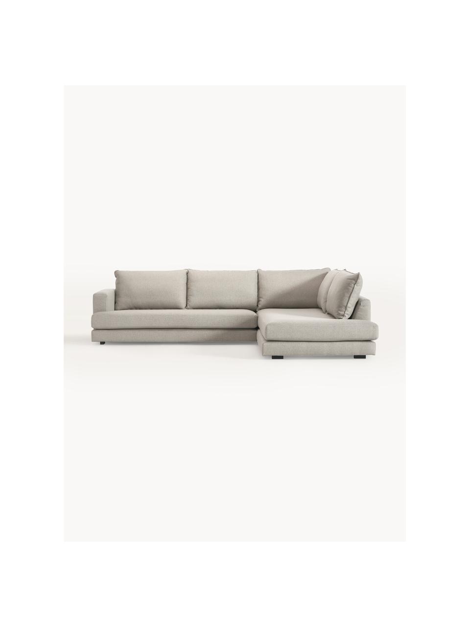 Ecksofa Tribeca, Bezug: 100 % Polyester Der hochw, Gestell: Massives Kiefernholz, Webstoff Hellgrau, B 315 x T 228 cm, Eckteil links