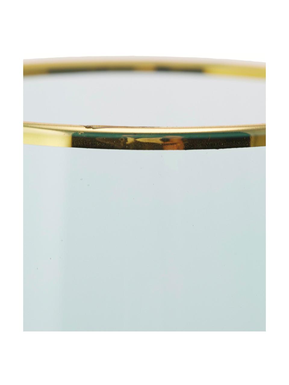 Grand verre à eau avec bordure dorée Chloe, 4 pièces, Bleu ciel