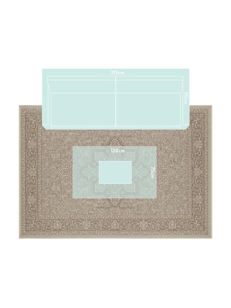 In- & Outdoor-Teppich Anjara im Vintage Style, 100% Polypropylen, Taupe, Beige, B 200 x L 290 cm (Größe L)