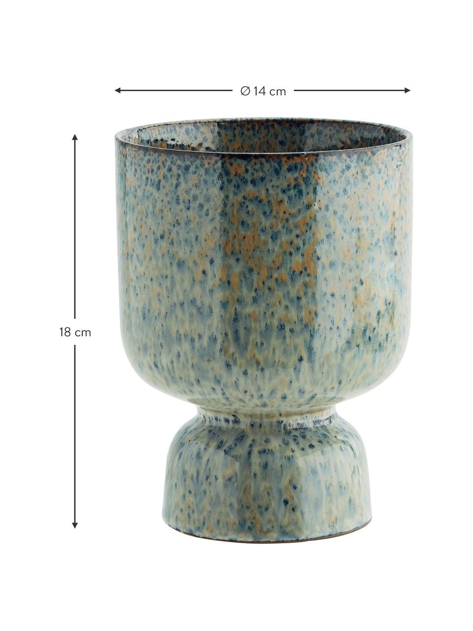 Portavaso in gres in terracotta effetto pois Ocean, Gres, Verde, blu, marrone, Ø 14 x Alt. 18 cm